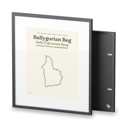 Ballygorian Beg framed print, angled supplier view on white