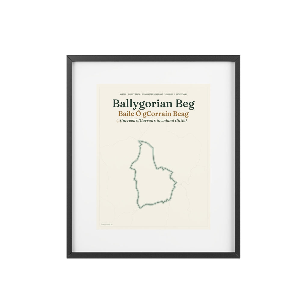 Ballygorian Beg print, flat supplier front view on white