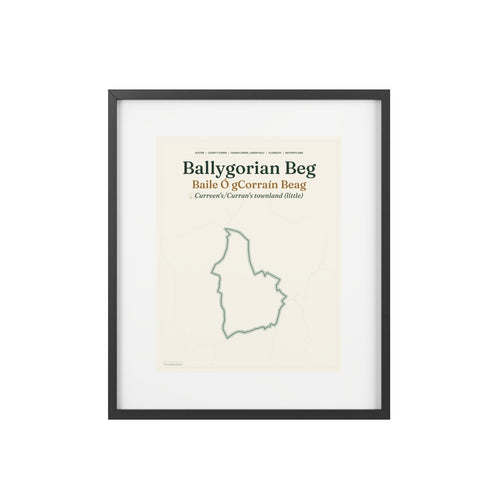 Ballygorian Beg print, flat supplier front view on white