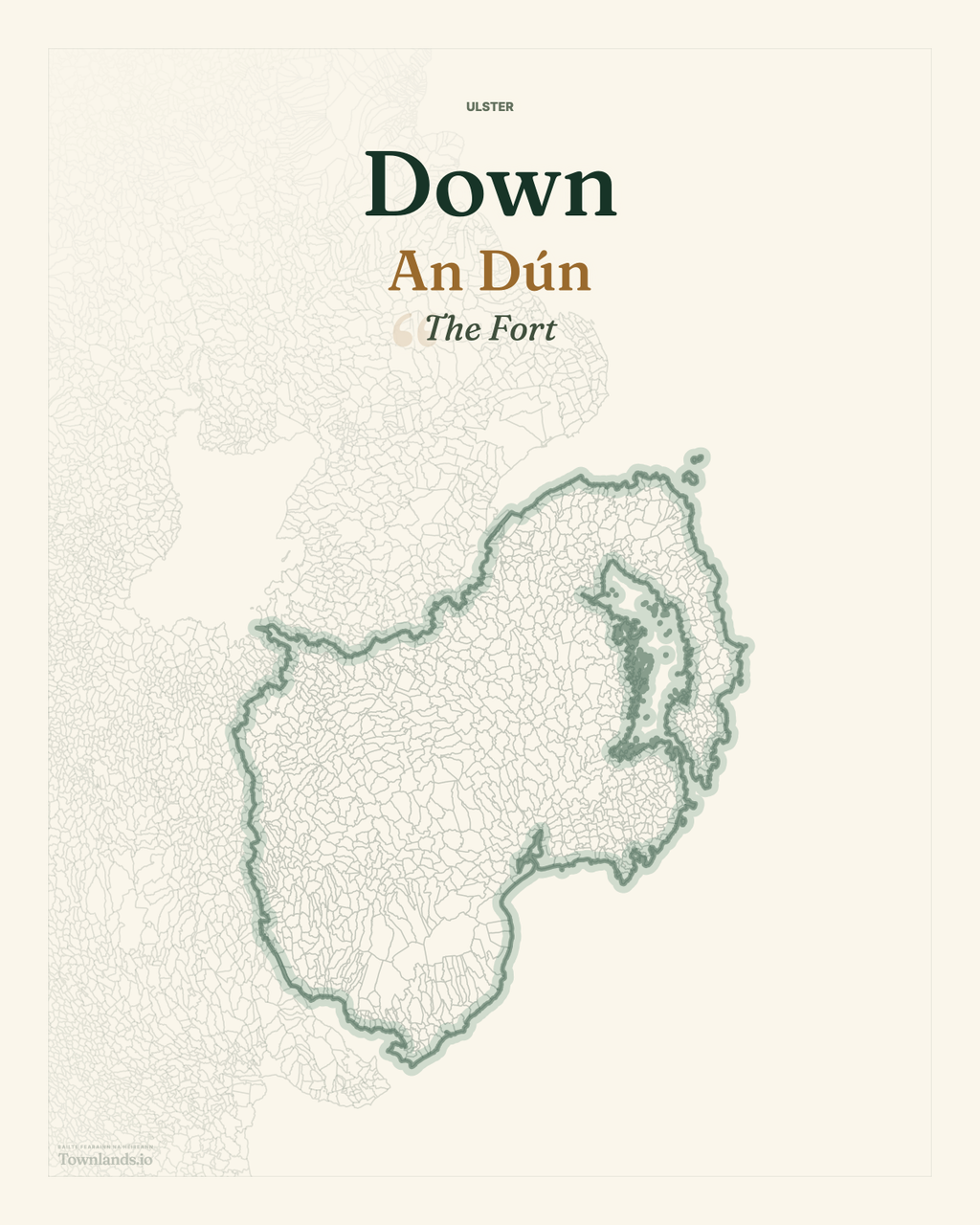 County Down framed print artwork — Medium, 8×10 inches