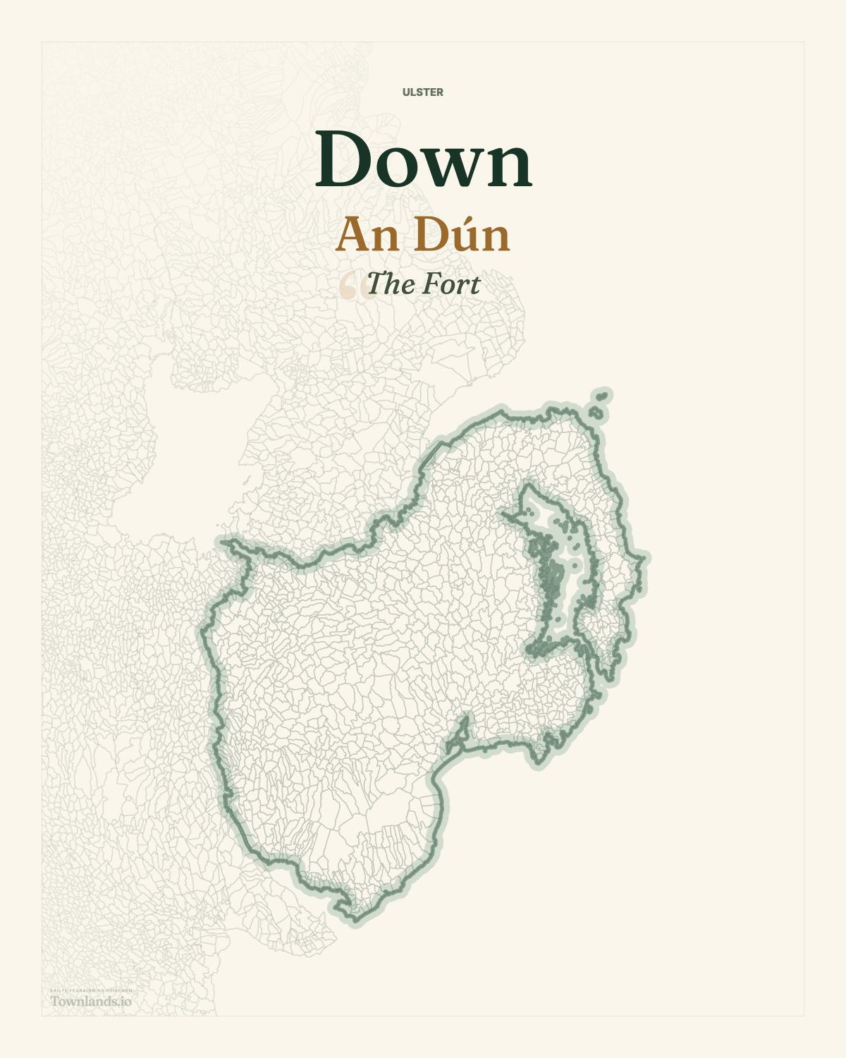 County Down framed print artwork — Medium, 8×10 inches