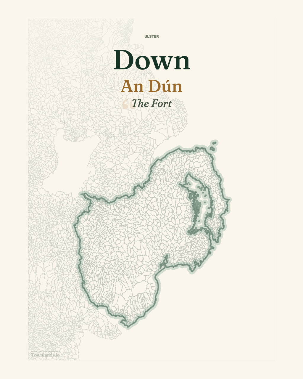 County Down framed print artwork — Small, 6×8 inches