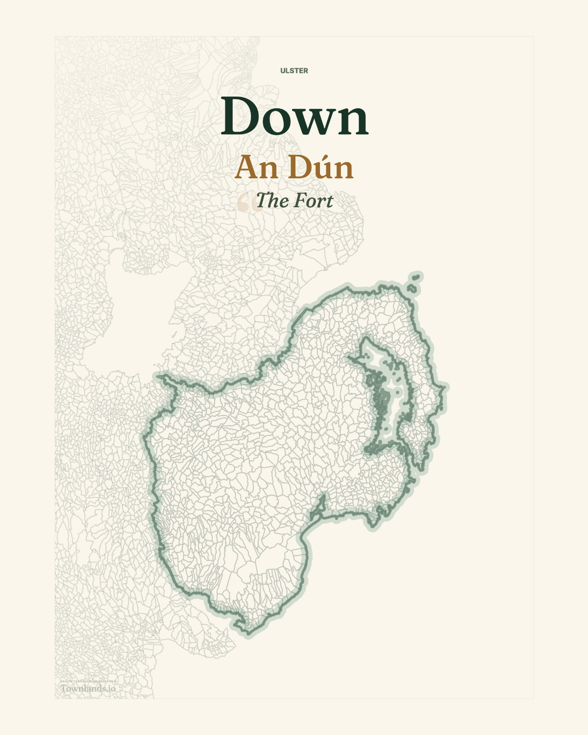 County Down framed print artwork — Small, 6×8 inches