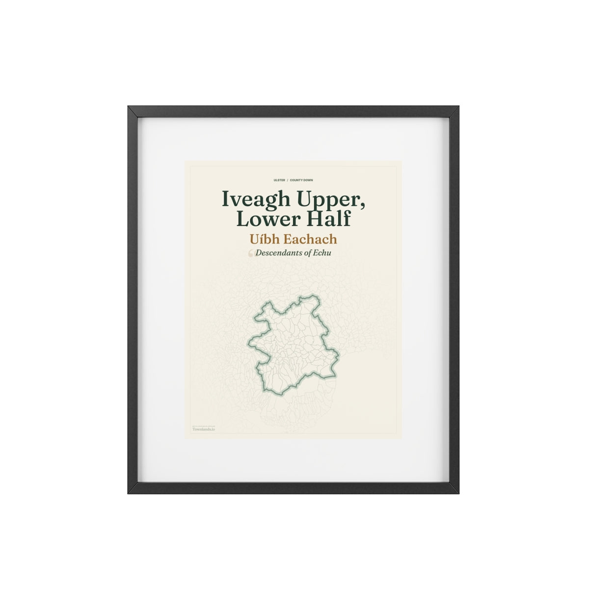 Iveagh Upper, Lower Half print, flat supplier front view on white