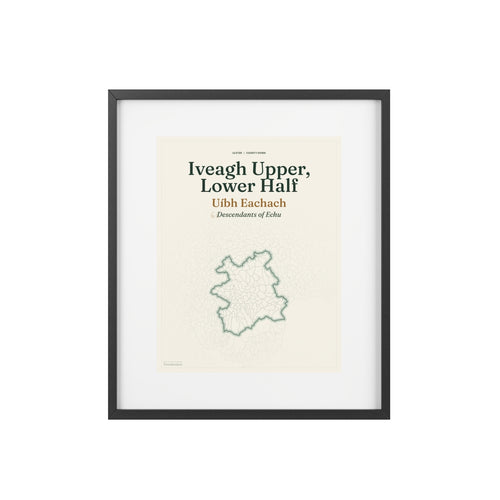 Iveagh Upper, Lower Half print, flat supplier front view on white