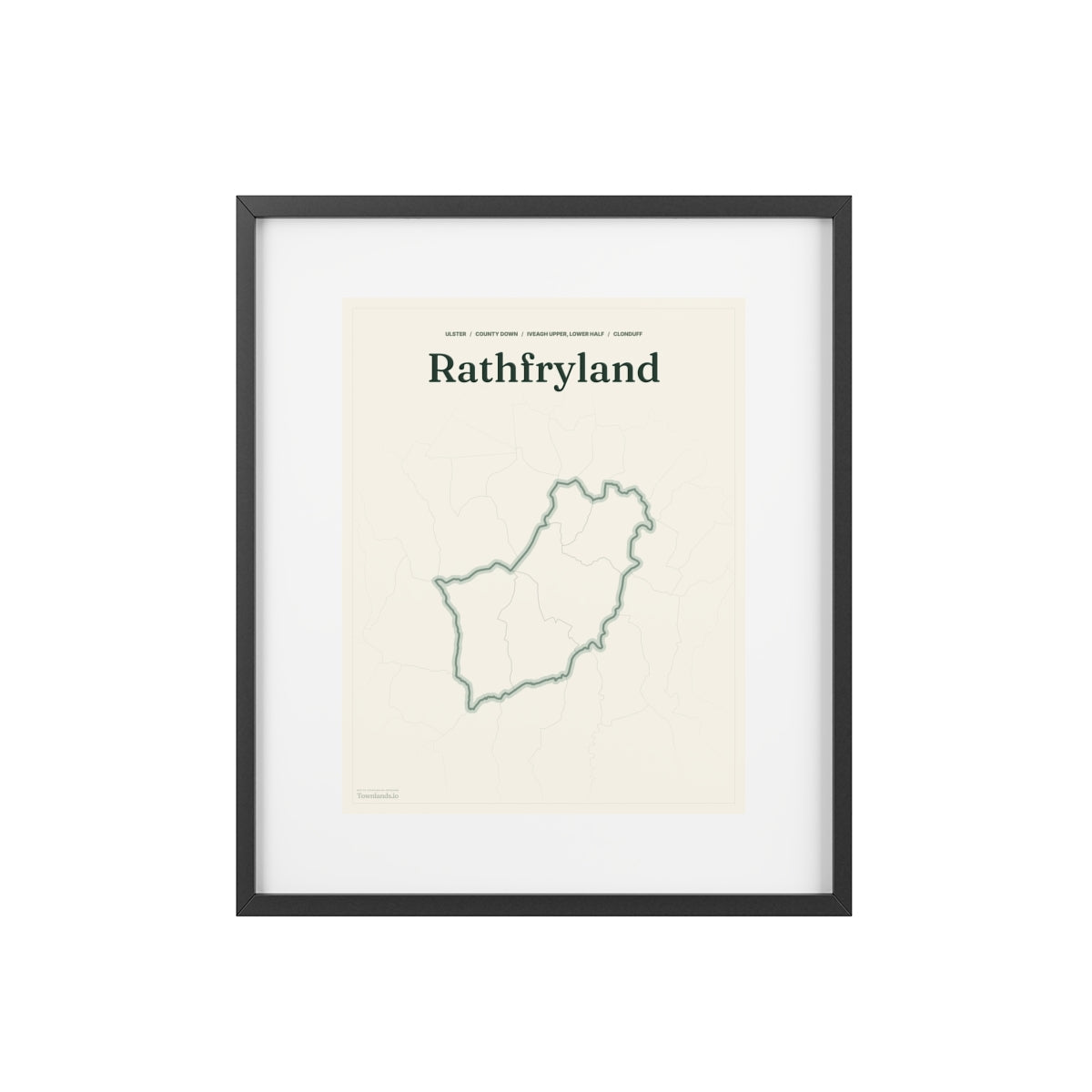 Rathfryland print, flat supplier front view on white